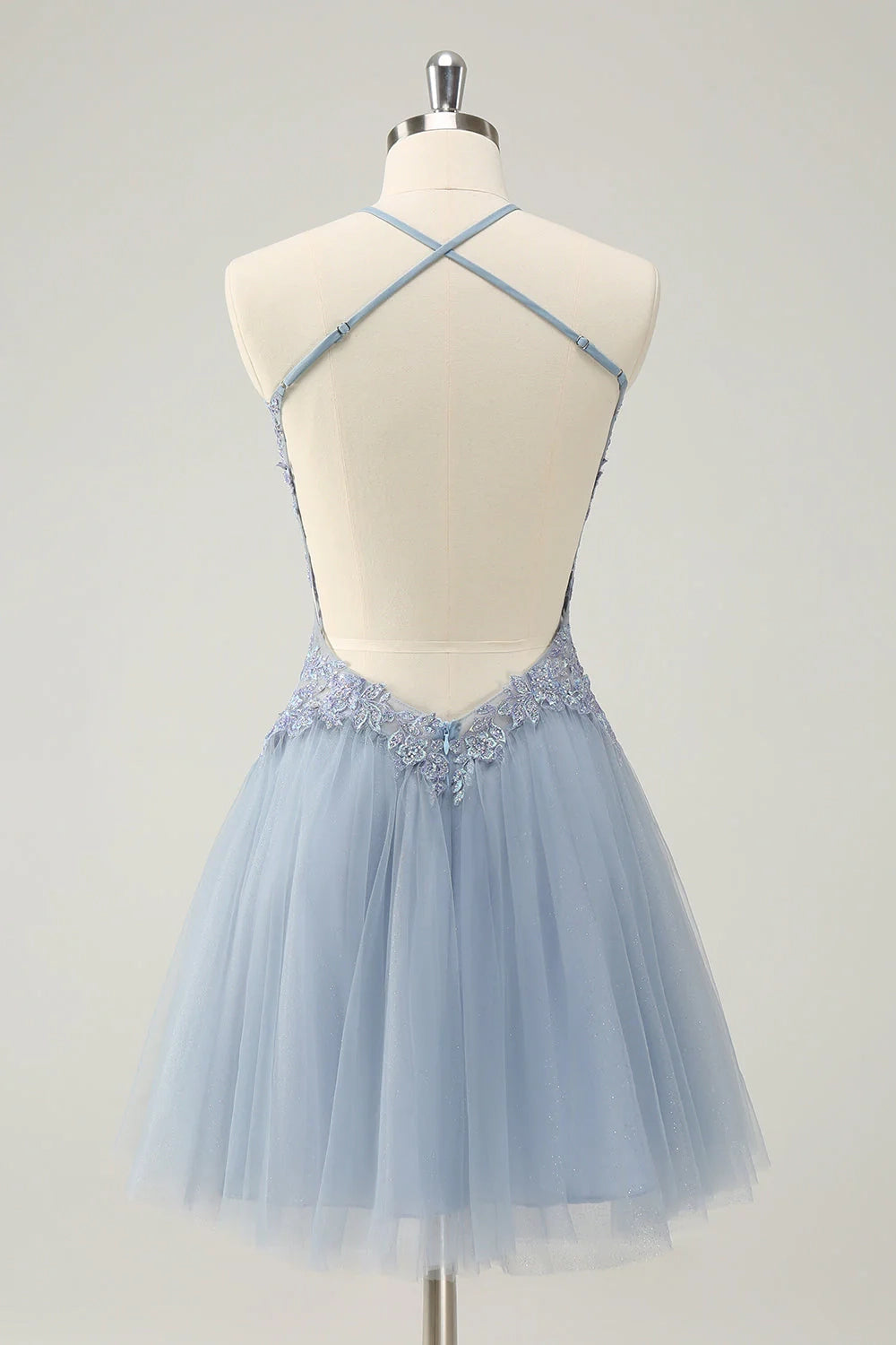 DingJi Wedding Elegant Shining A-line Bareback Stickers Homecoming Dresses